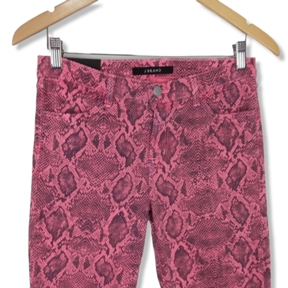 NWT J Brand Pink Animal Print Boa Skinny Jeans - Picture 3 of 12